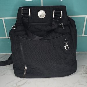 Harley-Davidson Black Nylon Messenger Bag with Silver Hardware